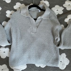 Chunky collared grey sweater